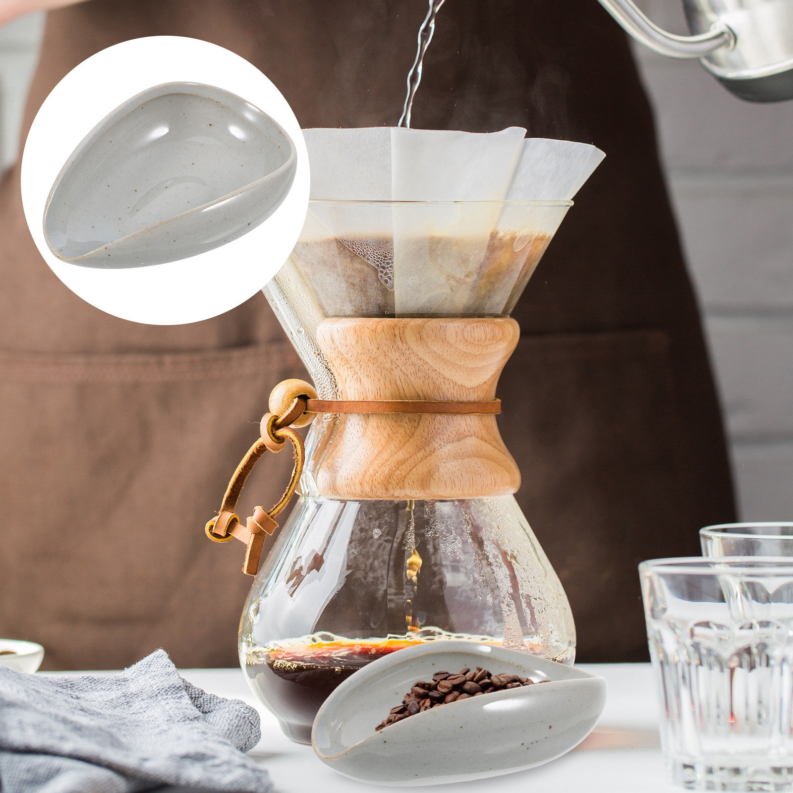 Coffee Tea Bean Leaf - Ceramic Coffee Bean Tray Multi-Function Dosing