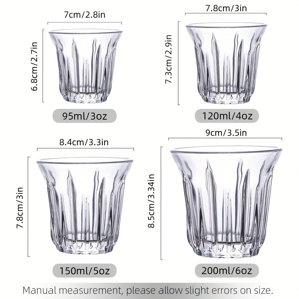 2 Pack Espresso Cups, Clear Gl - Coffee Tea Tumbler 评论和价格