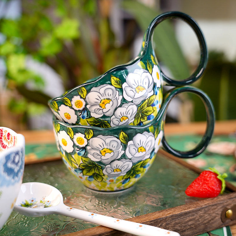 Jasmine Underglaze Ceramic Mug - Coffee Jasmine Tea 评论和价格