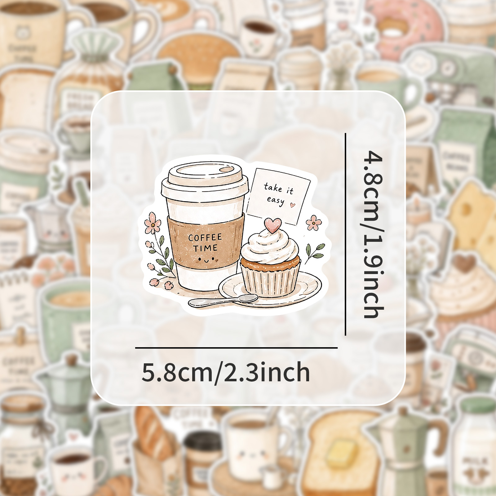 50-100 PCS Coffee Time Sticker - Coffee Tea Journal 评论和价格