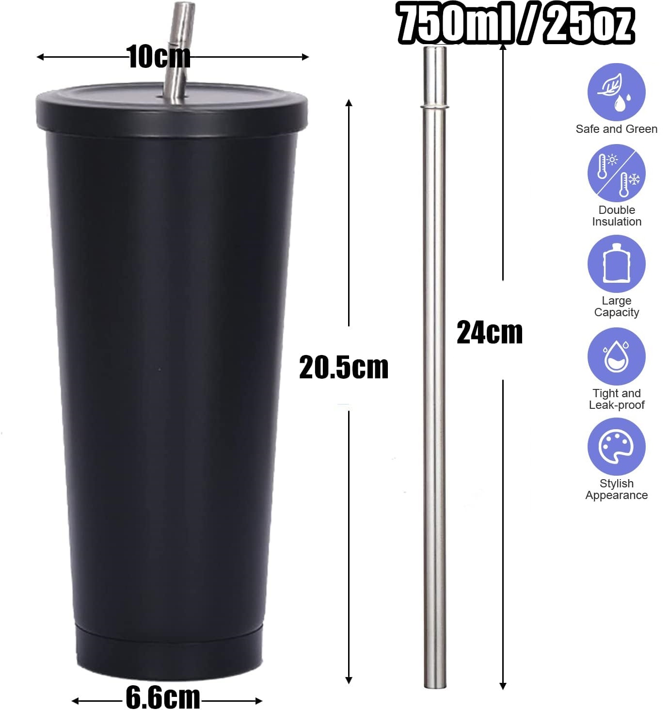 750ml Double-Wall Insulated Tu - Coffee Tea Tumbler 评论和价格