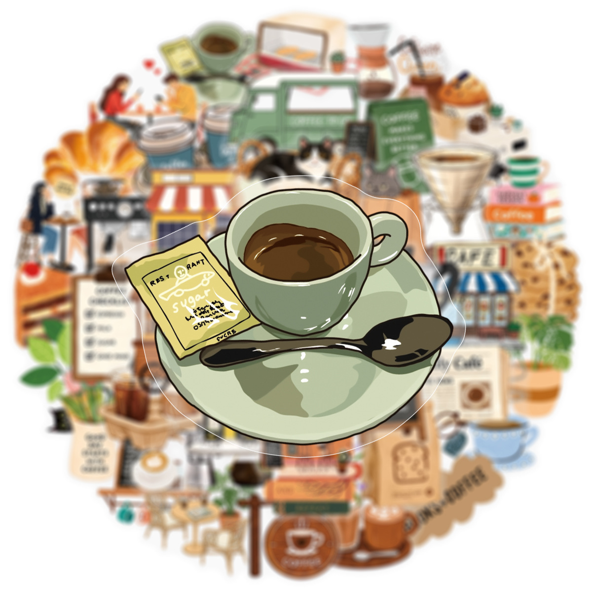 50-Pack Healing Coffee Shop Af - Coffee Tea Journal 评论和价格