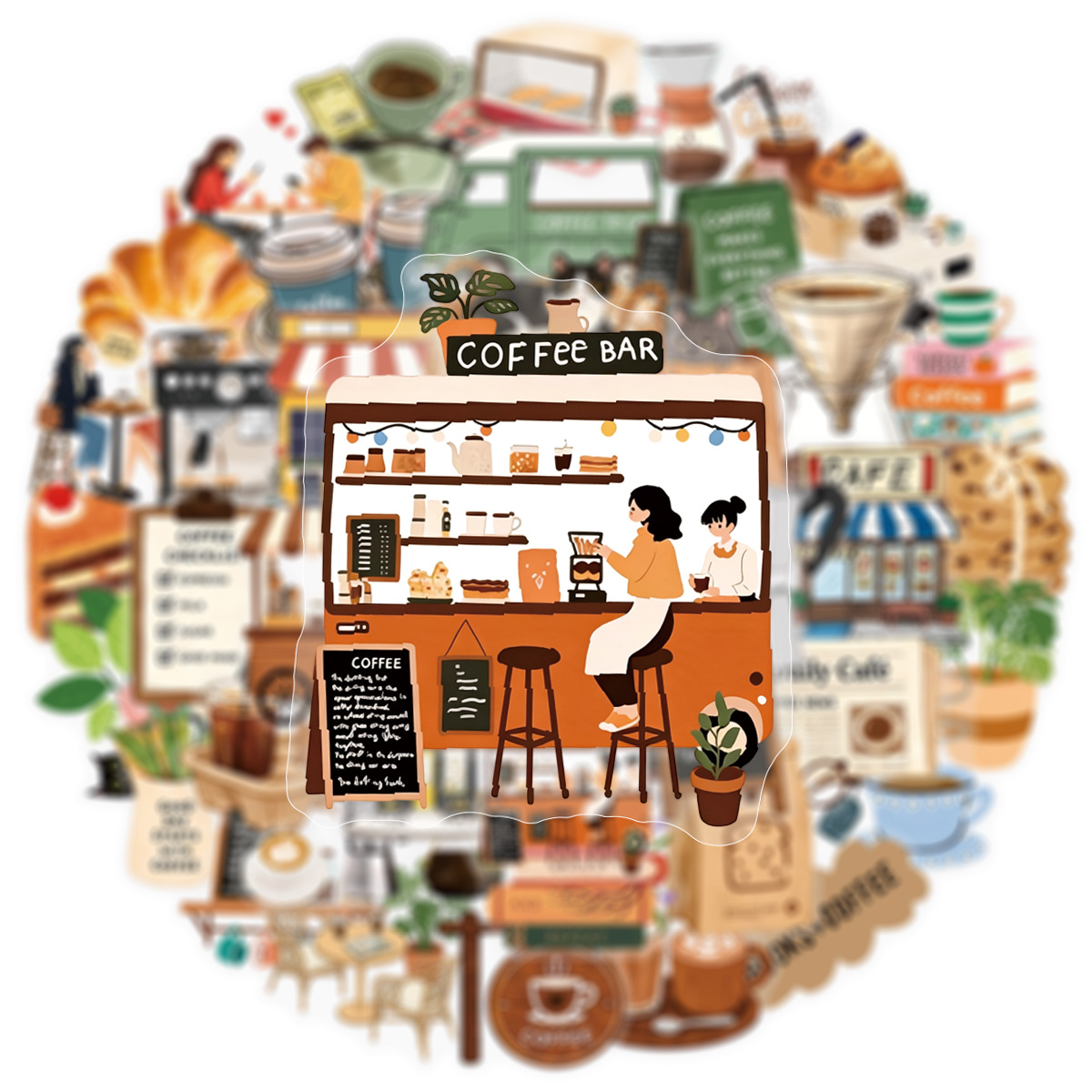 50-Pack Healing Coffee Shop Af - Coffee Tea Journal 评论和价格