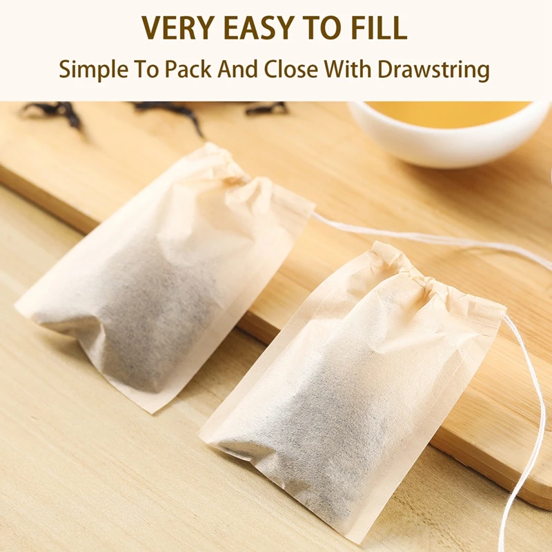 100Pcs Teabags with Drawstring - Coffee Tea Bean Leaf 评论和价格