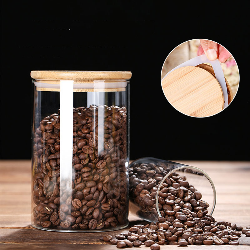 Glass Food Storage Jars with A - Coffee Tea Bean Leaf 评论和价格