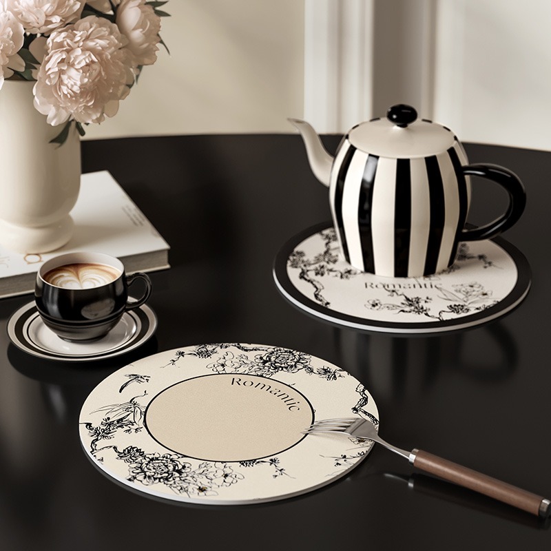 Round Leather Placemat for Coa - T And Tea Coffee 评论和价格