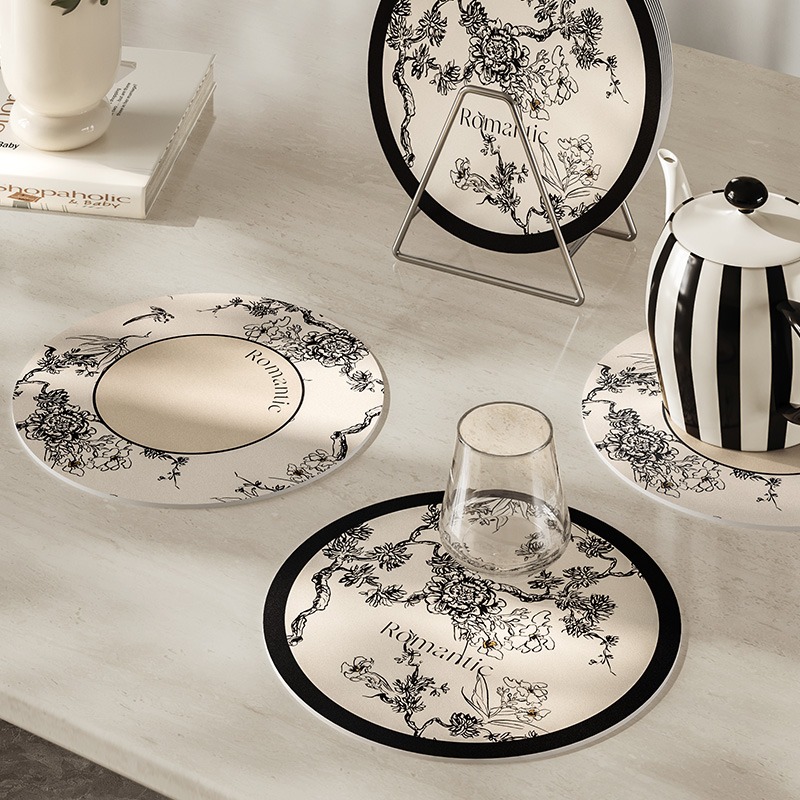 Round Leather Placemat for Coa - T And Tea Coffee 评论和价格