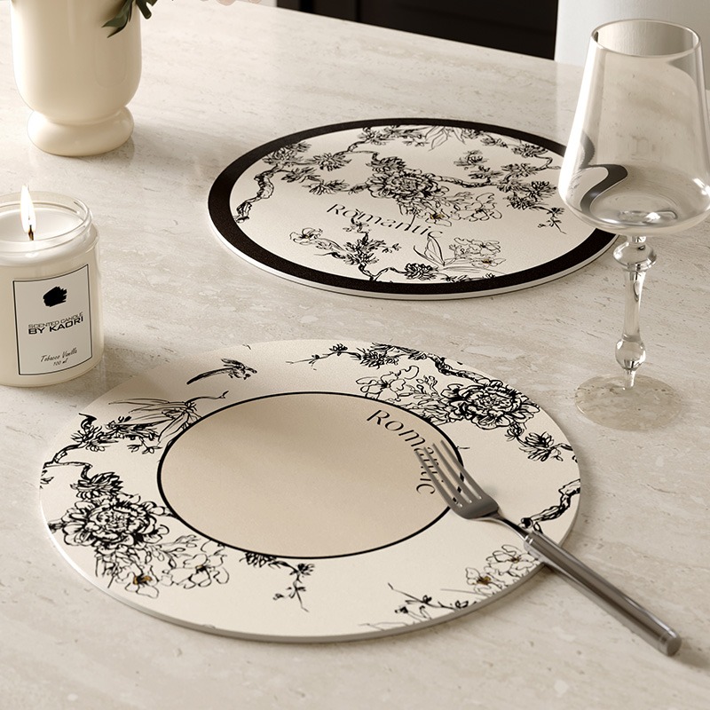 Round Leather Placemat for Coa - T And Tea Coffee 评论和价格