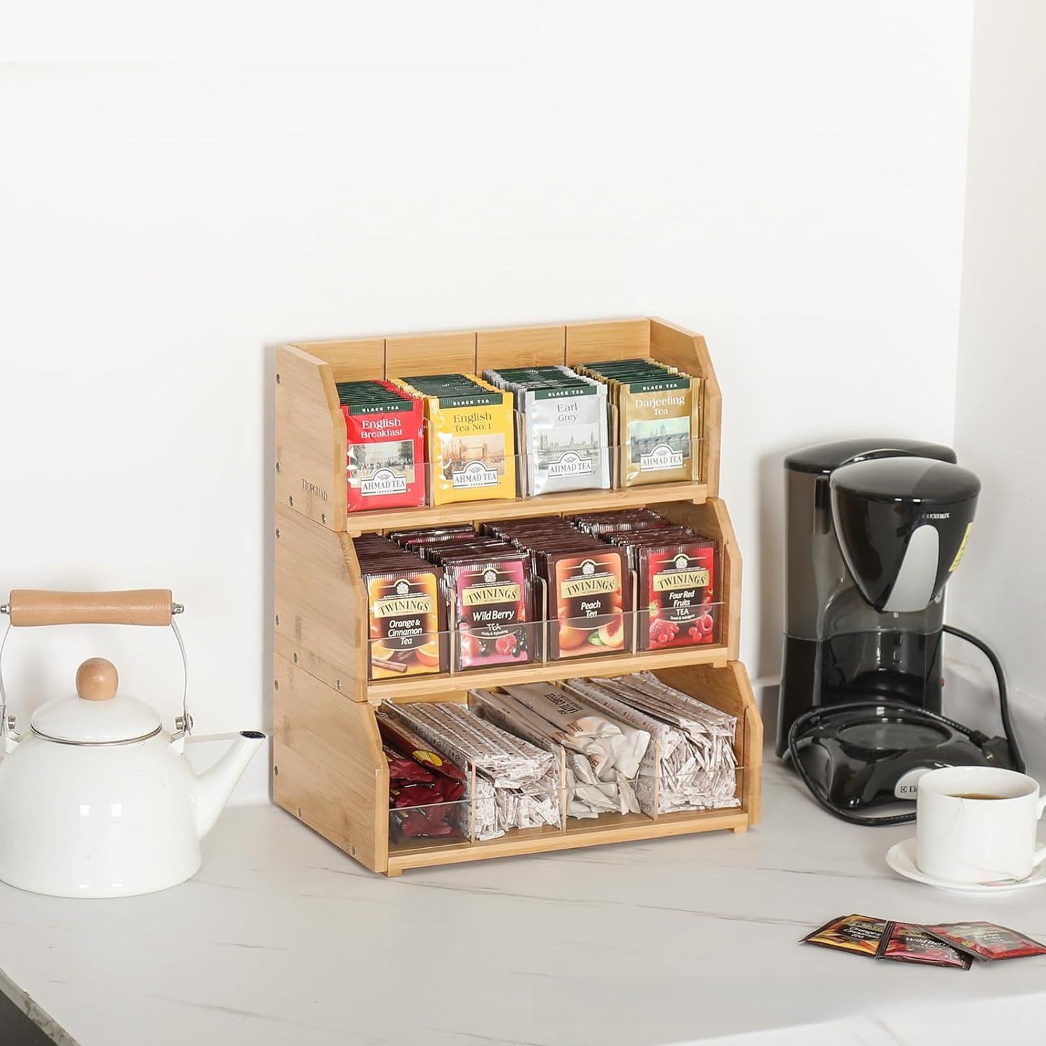 Bamboo Tea Bag Storage Box Thr - Coffee Tea Bags 评论和价格
