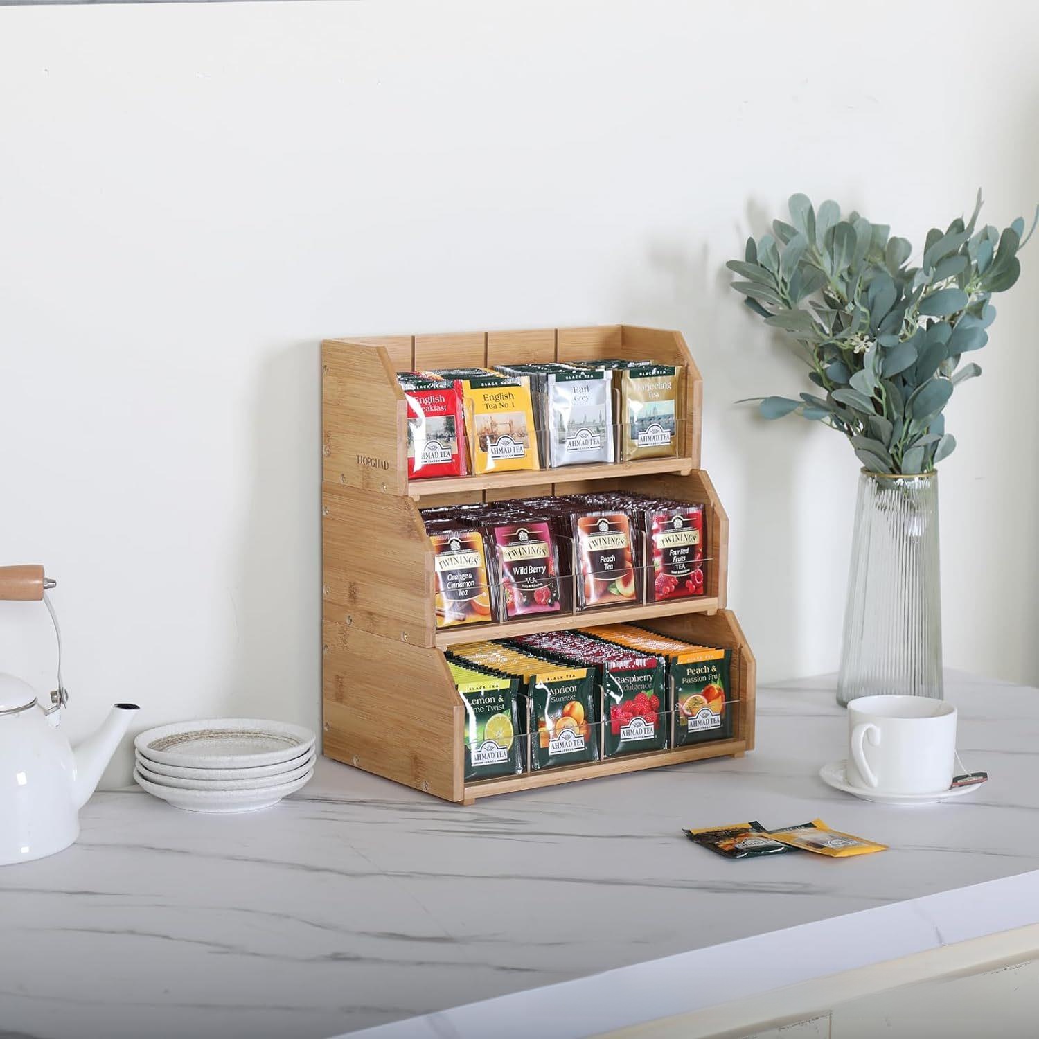 Bamboo Tea Bag Storage Box Thr - Coffee Tea Bags 评论和价格