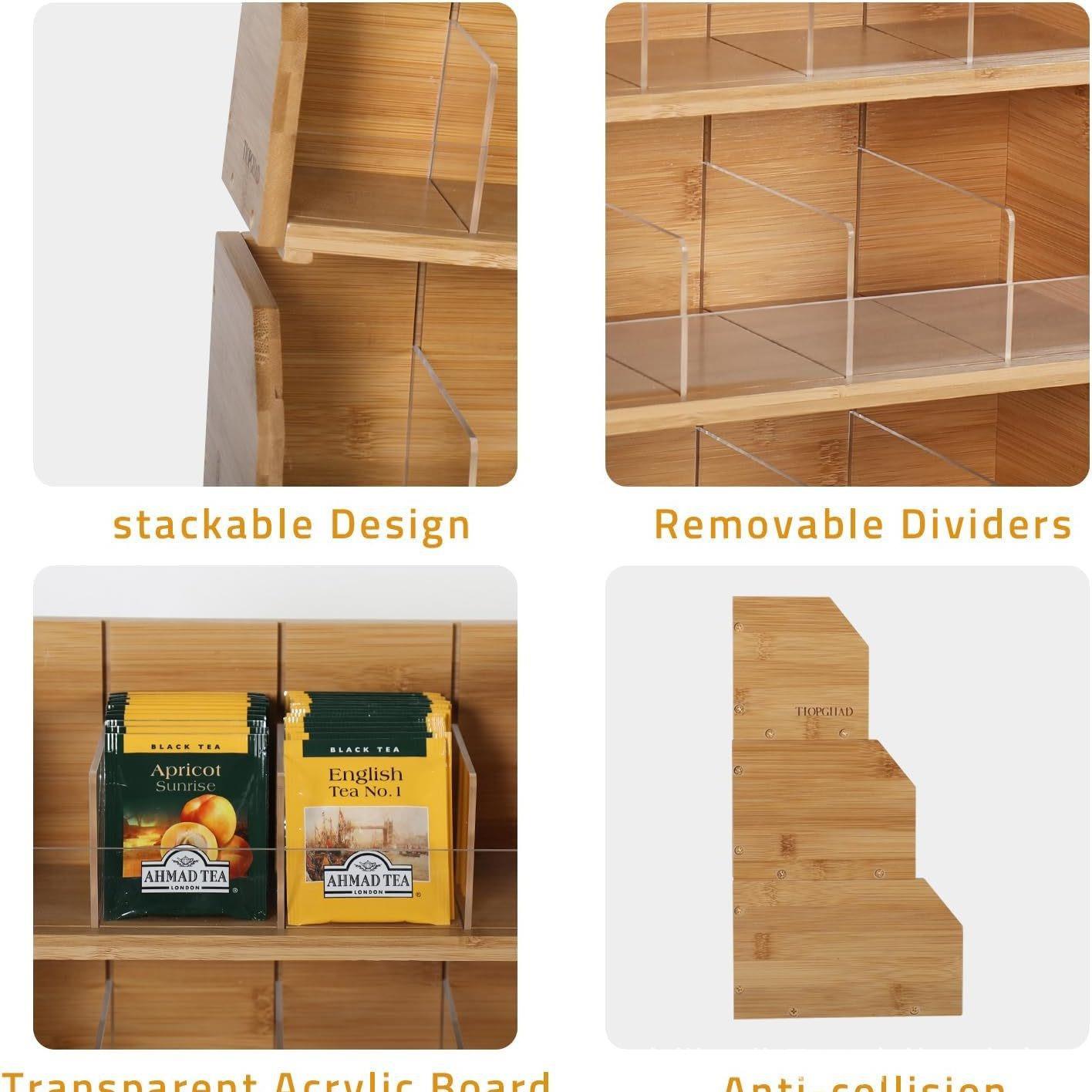 Bamboo Tea Bag Storage Box Thr - Coffee Tea Bags 评论和价格