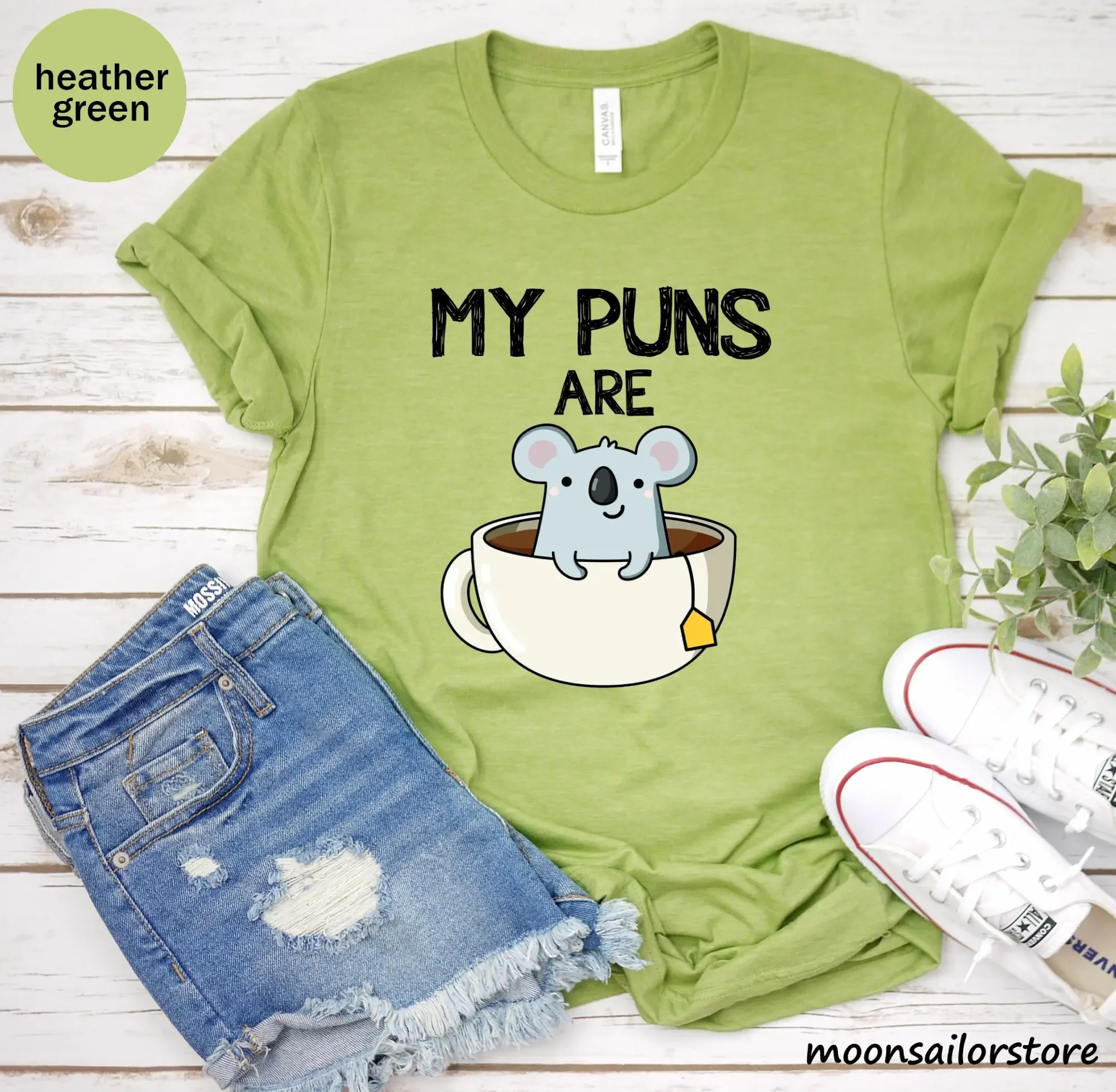 My Puns Are Koala Tea T Shirt  - T And Tea Coffee 评论和价格