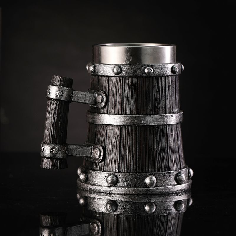 Wood Grain Beer Glass Resin St - Coffee Tea Tumbler 评论和价格