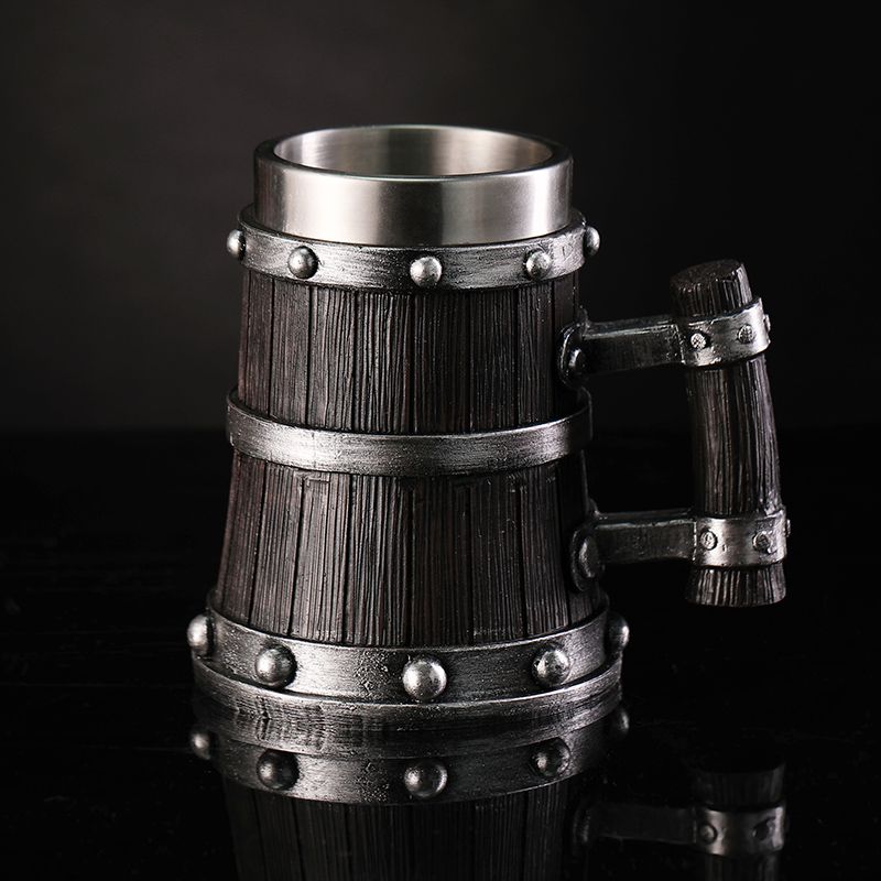 Wood Grain Beer Glass Resin St - Coffee Tea Tumbler 评论和价格