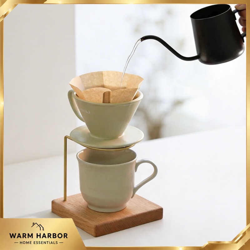 Wood Brass Pour Over Coffee St - Coffee Dripper V60 评论和价格