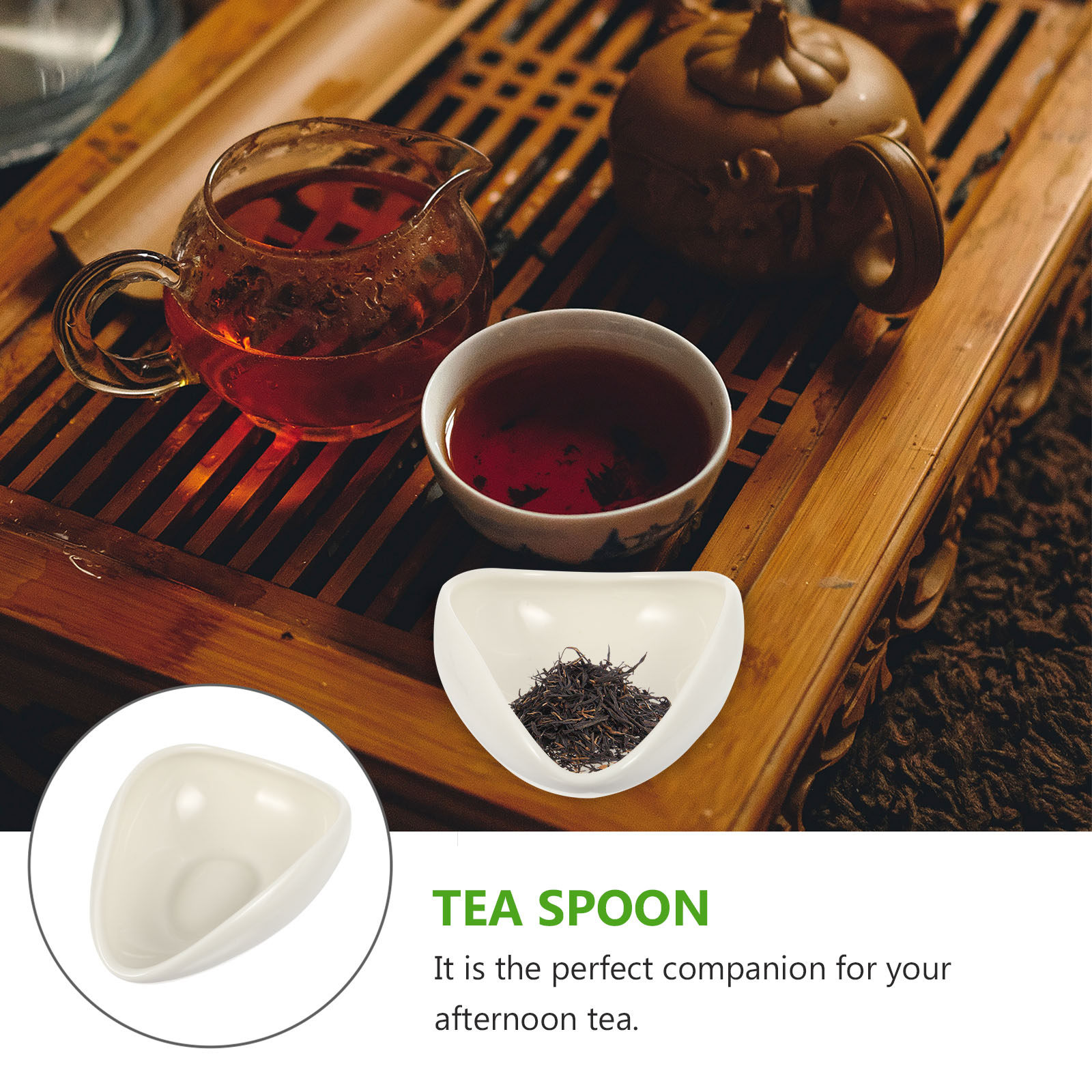 2Pcs Ceramic Tea Scoop for Loo - Coffee Tea Bean Leaf 评论和价格