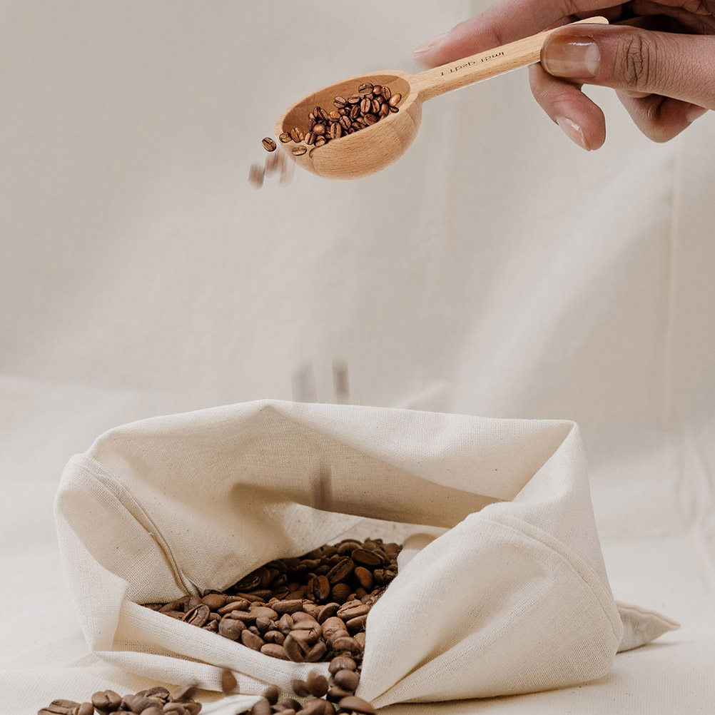 2Pcs Wooden Tablespoon Scoop f - Coffee Tea Bean Leaf 评论和价格