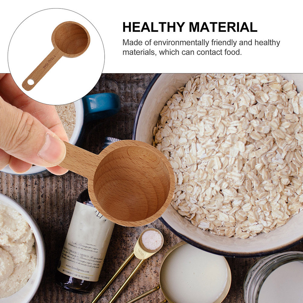 2Pcs Wooden Tablespoon Scoop f - Coffee Tea Bean Leaf 评论和价格