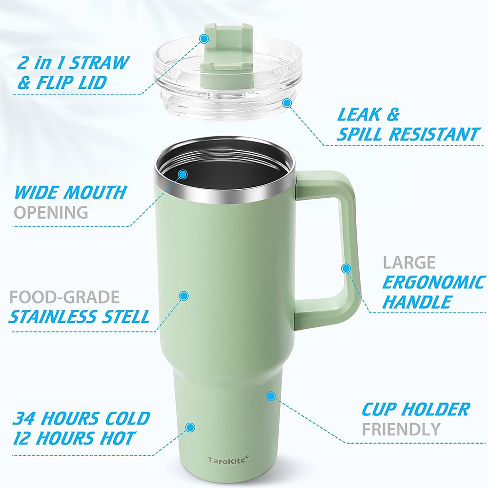 40oz Tumbler with Handle and S - Coffee Tea Tumbler 评论和价格
